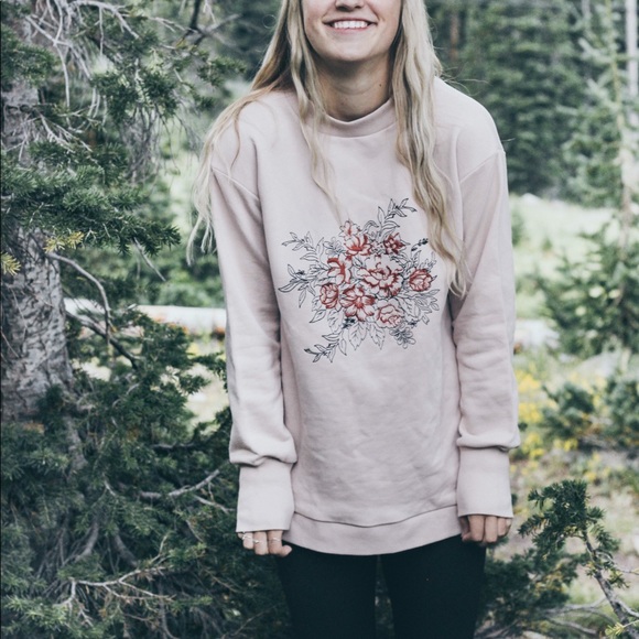 Urban Outfitters Tops - Floral Print Hoodie With Crossback